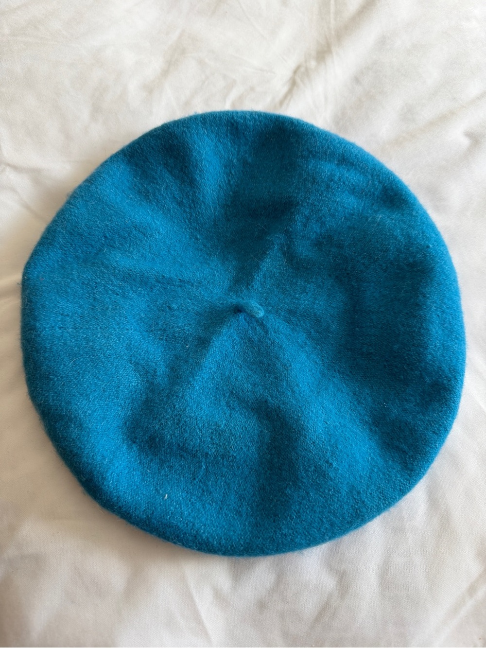 Classic Turquoise Blue Wool Beret for Women